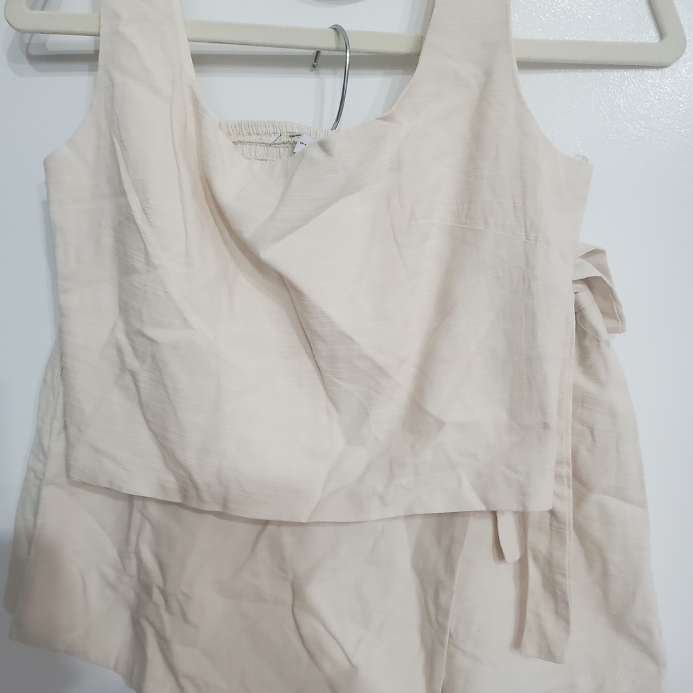 Women's Cream Wrap Mini Skirt - Picture 2 of 11